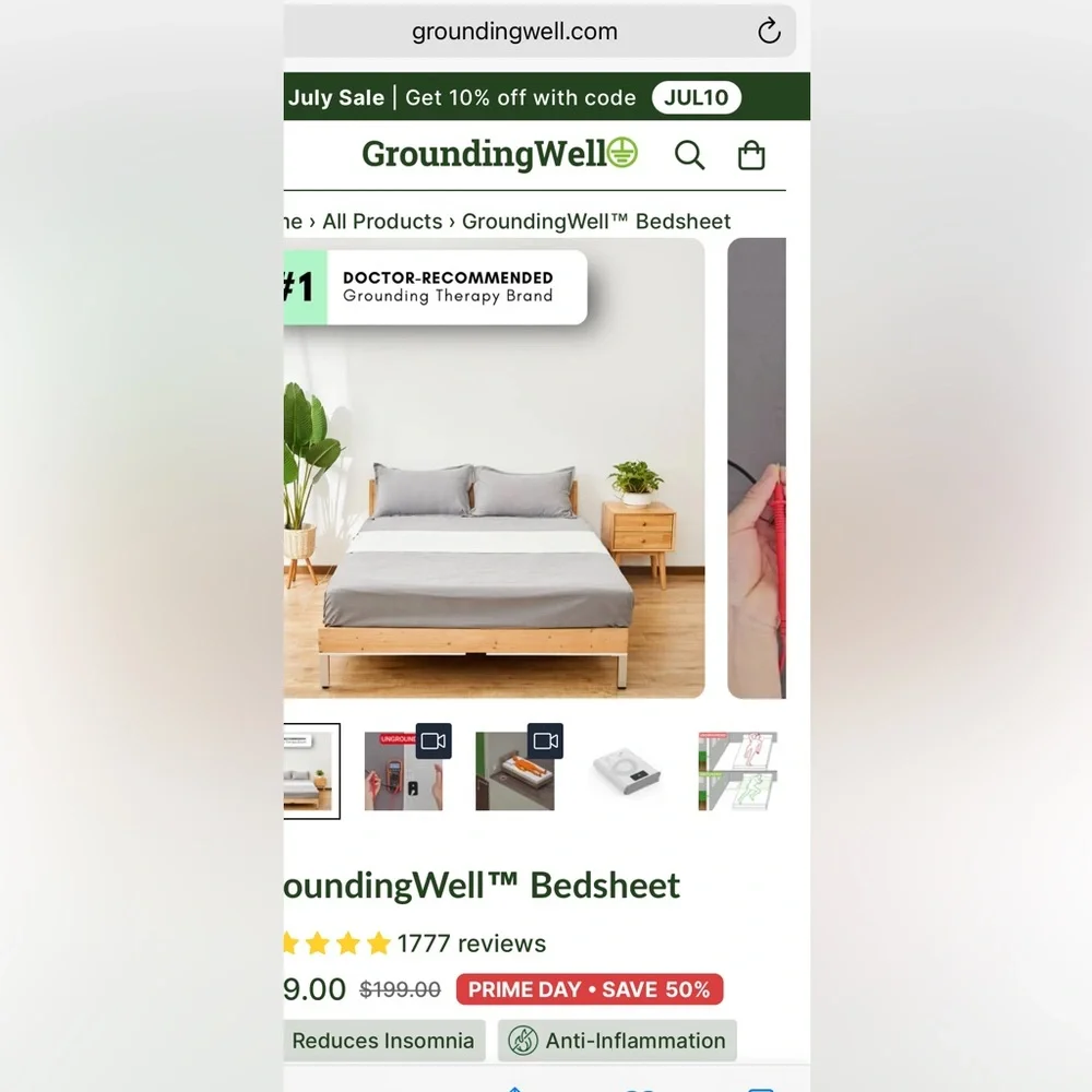 TWO NEW grounding bedsheets by groundingwell.com. ONE cord included
